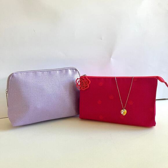 LANCOME Paris BEAUTY BUNDLE: 2 Piece Makeup Cosmetic Bags + Jewelry - Picture 3 of 12